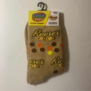 Crazy socks Reese’s pieces tan socks